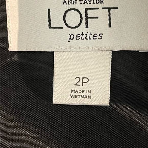 LOFT Metallic Black Gold Party Event Disco Y2K Pencil Skirt NWOT Size 2P - Picture 8 of 11